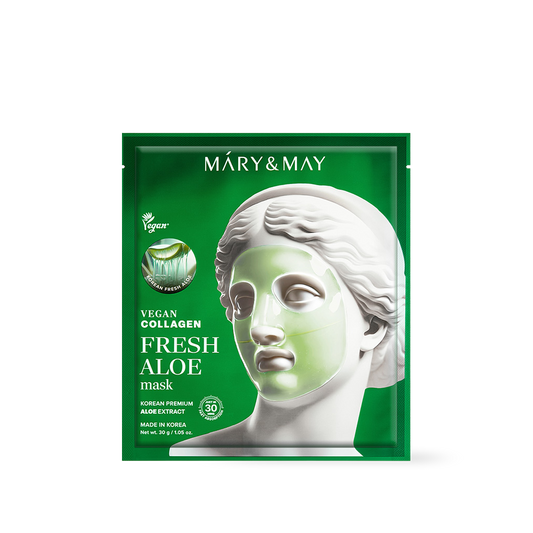 [Mary&May] Vegan Collagen Fresh Aloe Mask (30g x4)