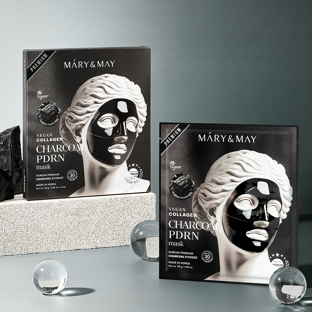 [Mary&May] Vegan Collagen Charcoal PDRN Mask (30g x4)