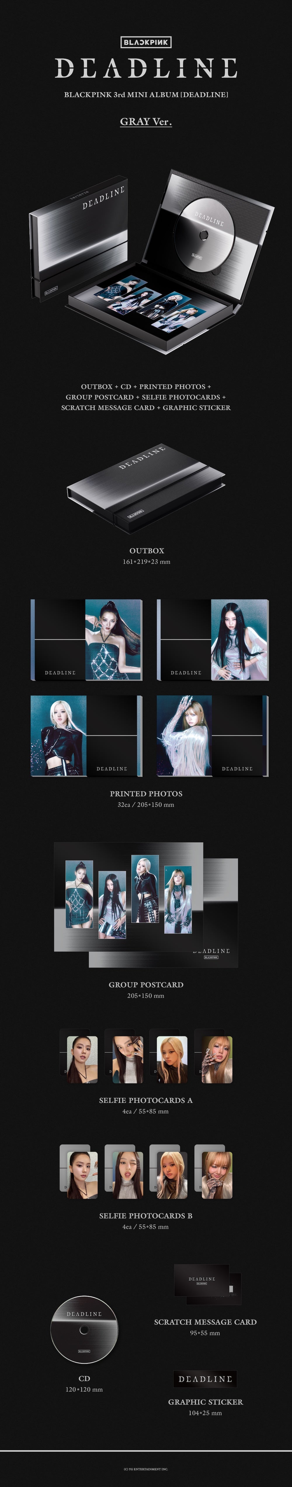 [BLACKPINK] BLACKPINK 3rd MINI ALBUM [DEADLINE] GRAY Ver.